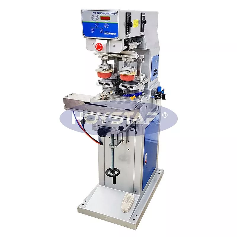 Tweekleuren tamponprinter met shuttle-werktafel